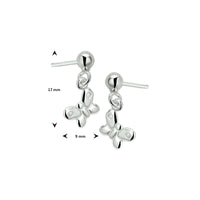 vDam Oorhangers Vlinder Zilver Wit 1019858