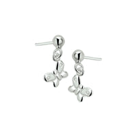 vDam Oorhangers Vlinder Zilver Wit 1019858