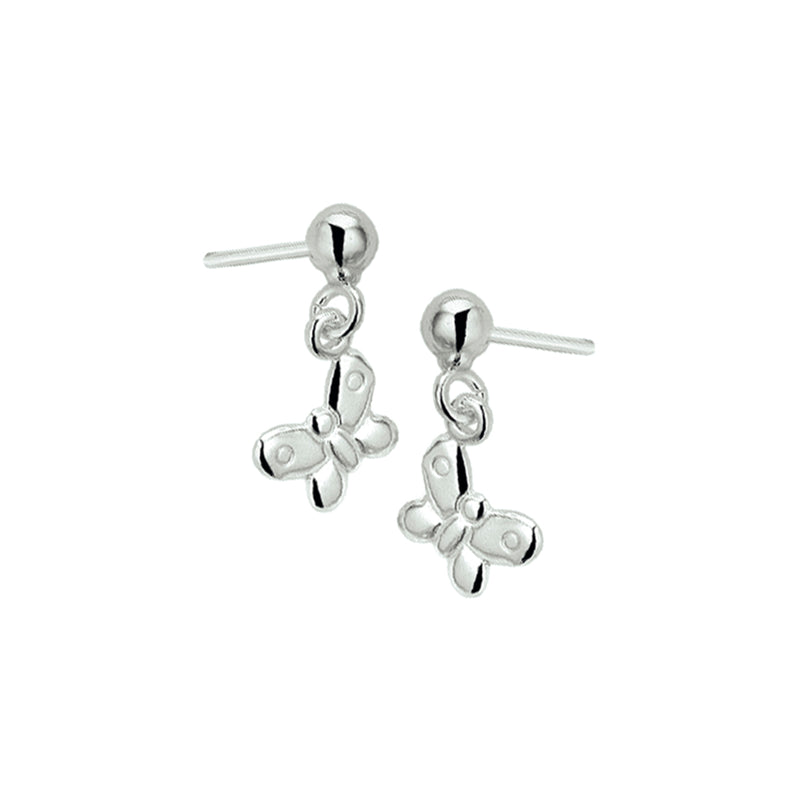 vDam Oorhangers Vlinder Zilver Wit 1019858