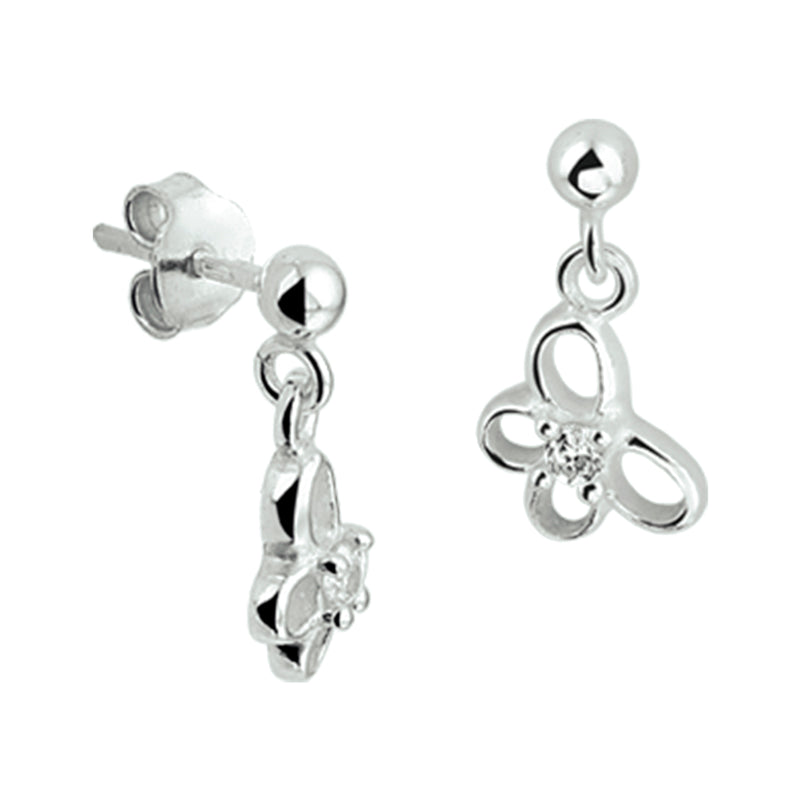 vDam Oorhangers Vlinder Zirkonia Zilver Wit 1020236