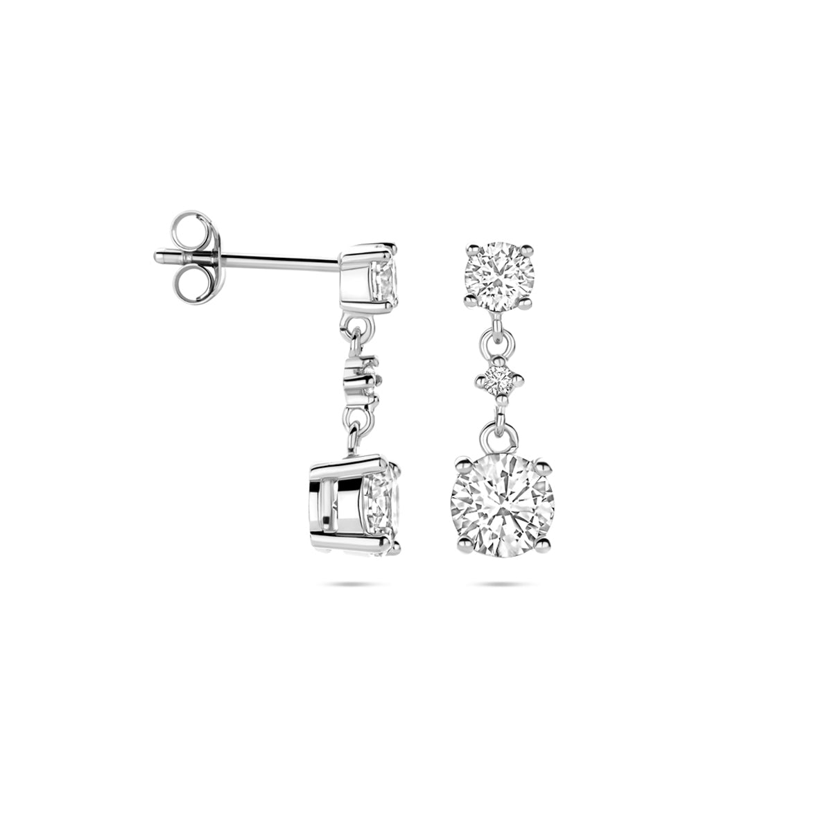 vDam Oorhangers Zirkonia 18 Mm Zilver Gerhodineerd 1341713