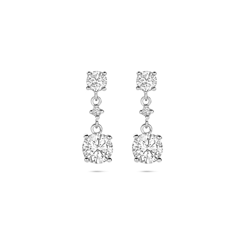 vDam Oorhangers Zirkonia 18 Mm Zilver Gerhodineerd 1341713
