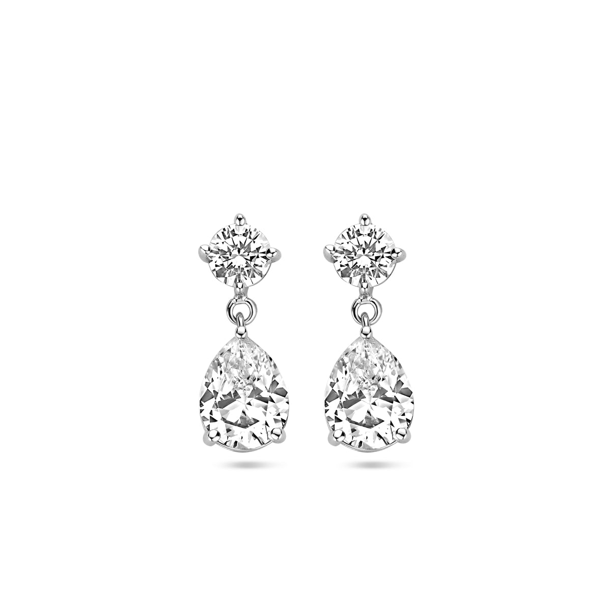 vDam Oorhangers Zirkonia 20 Mm Zilver Gerhodineerd 1340688