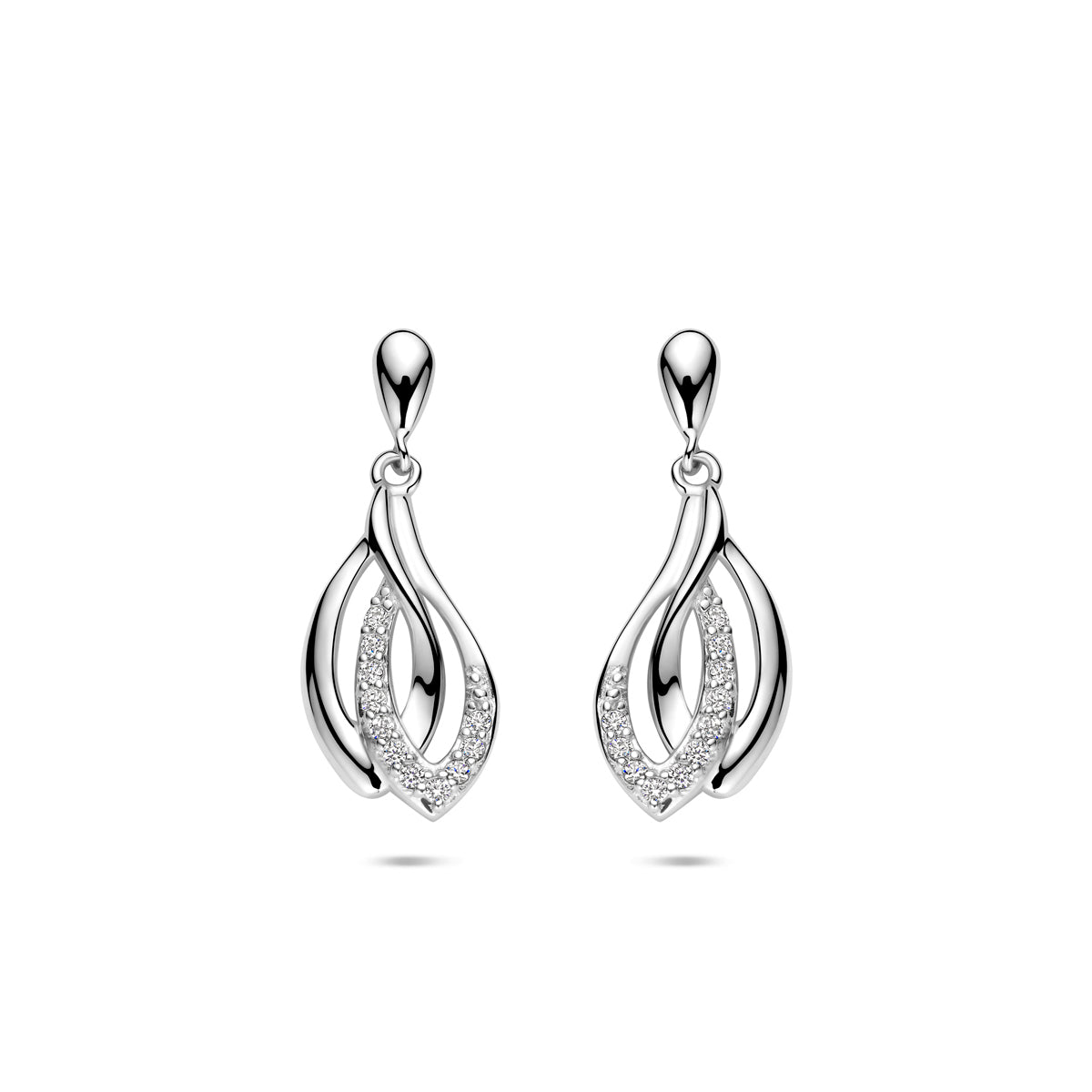 vDam Oorhangers Zirkonia 22 Mm Zilver Gerhodineerd 1341325