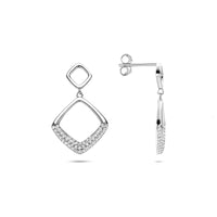 vDam Oorhangers Zirkonia 25 Mm Zilver Gerhodineerd 1341568