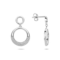 vDam Oorhangers Zirkonia 25 Mm Zilver Gerhodineerd 1341569