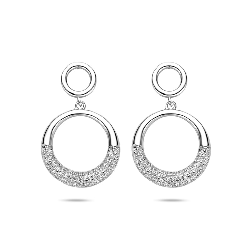vDam Oorhangers Zirkonia 25 Mm Zilver Gerhodineerd 1341569