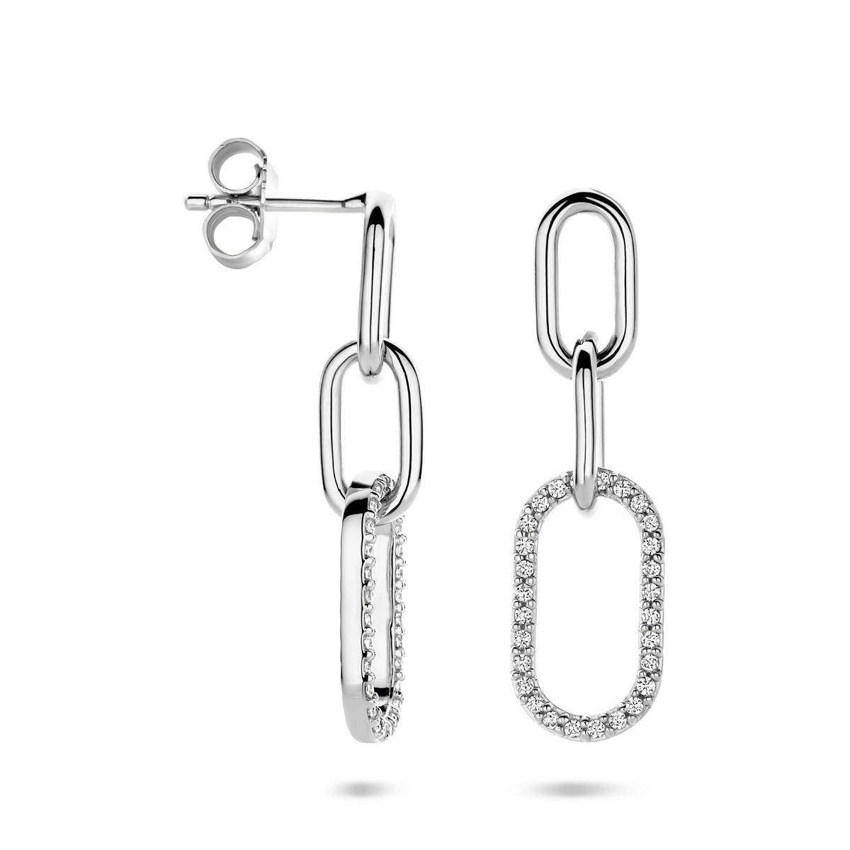 vDam Oorhangers Zirkonia 30 Mm Zilver Gerhodineerd 1340972