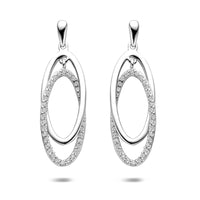 vDam Oorhangers Zirkonia 35 Mm Zilver Gerhodineerd 1341670