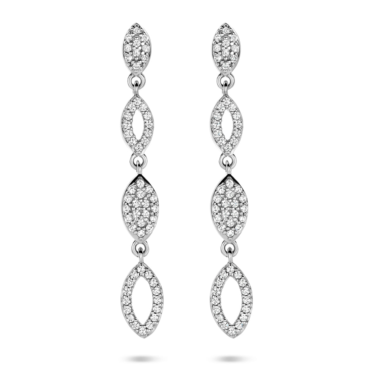 vDam Oorhangers Zirkonia 39 Mm Zilver Gerhodineerd 1340975