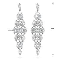 vDam Oorhangers Zirkonia 50 Mm Zilver Gerhodineerd 1340651