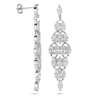 vDam Oorhangers Zirkonia 50 Mm Zilver Gerhodineerd 1340651