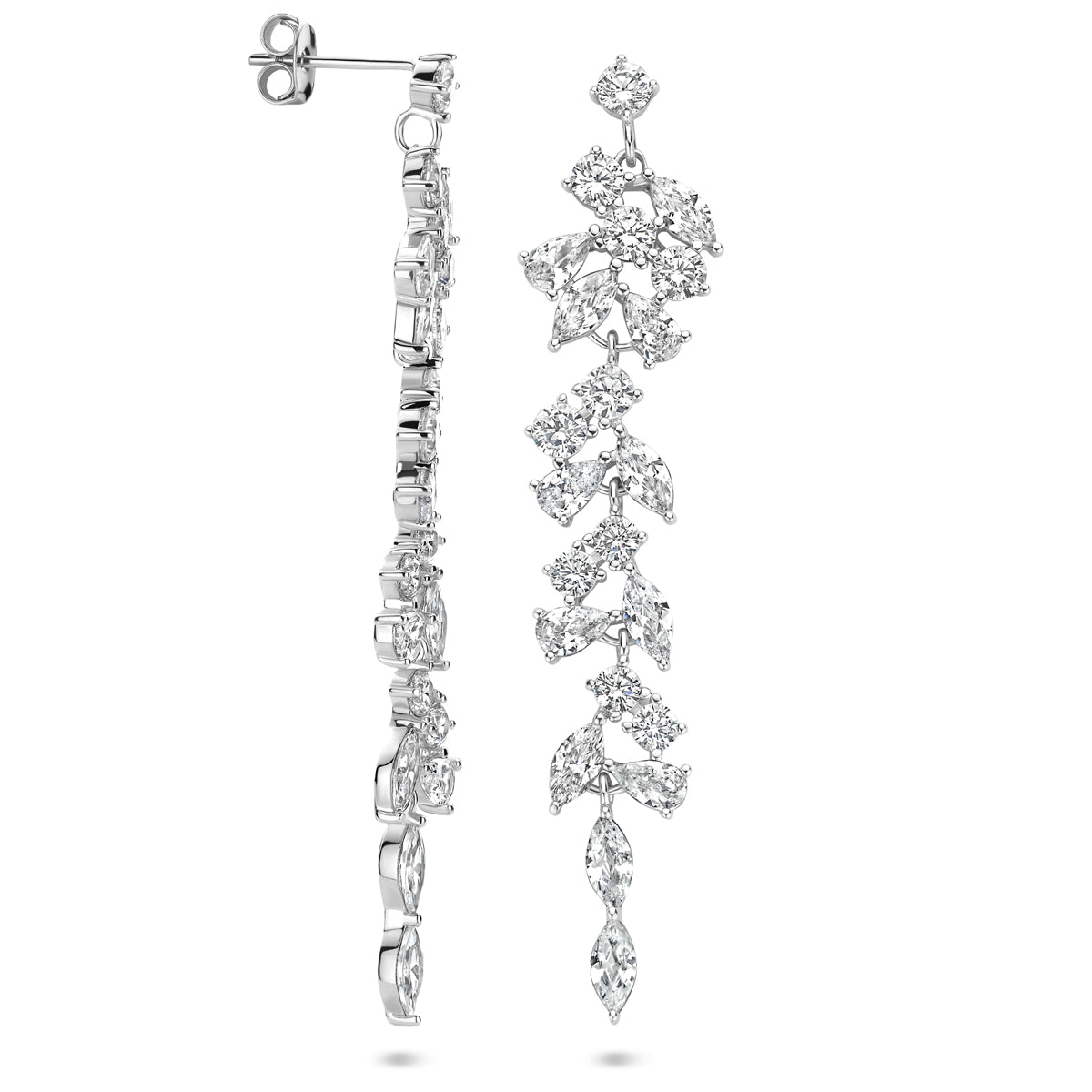 vDam Oorhangers Zirkonia 60 Mm Zilver Gerhodineerd 1340671