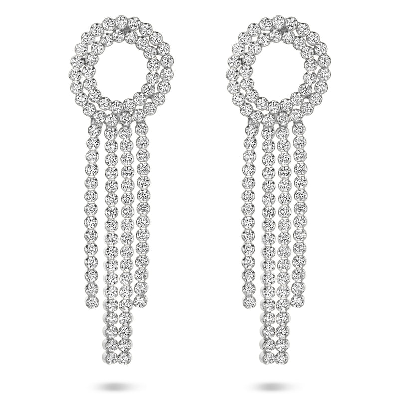 vDam Oorhangers Zirkonia 62 Mm Zilver Gerhodineerd 1341091