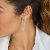 vDam Oorhangers Zirkonia 62 Mm Zilver Gerhodineerd 1341091