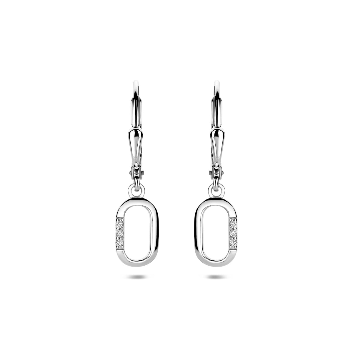 vDam Oorhangers Zirkonia Brisur Haak 25 Mm Zilver Gerhodineerd 1341828