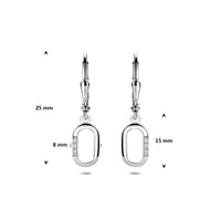 vDam Oorhangers Zirkonia Brisur Haak 25 Mm Zilver Gerhodineerd 1341828