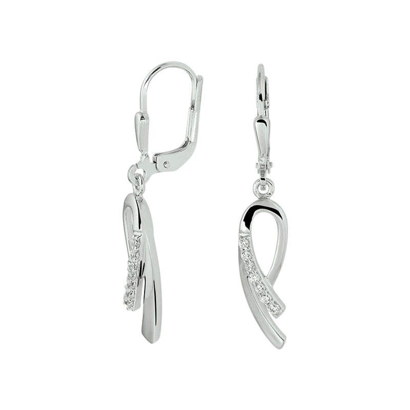 vDam Oorhangers Zirkonia Brisur Haak Zilver Gerhodineerd 1329862