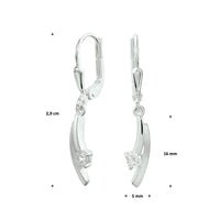 vDam Oorhangers Zirkonia Brisur Haak Zilver Wit 1021069