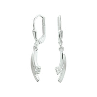 vDam Oorhangers Zirkonia Brisur Haak Zilver Wit 1021069