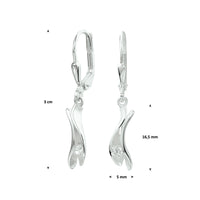 vDam Oorhangers Zirkonia Brisur Haak Zilver Wit 1021071