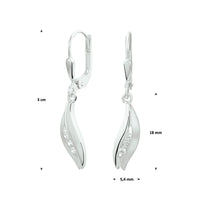 vDam Oorhangers Zirkonia Brisur Haak Zilver Wit 1021072