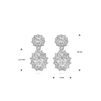 vDam Oorhangers Zirkonia Halo Zilver Gerhodineerd 1338482