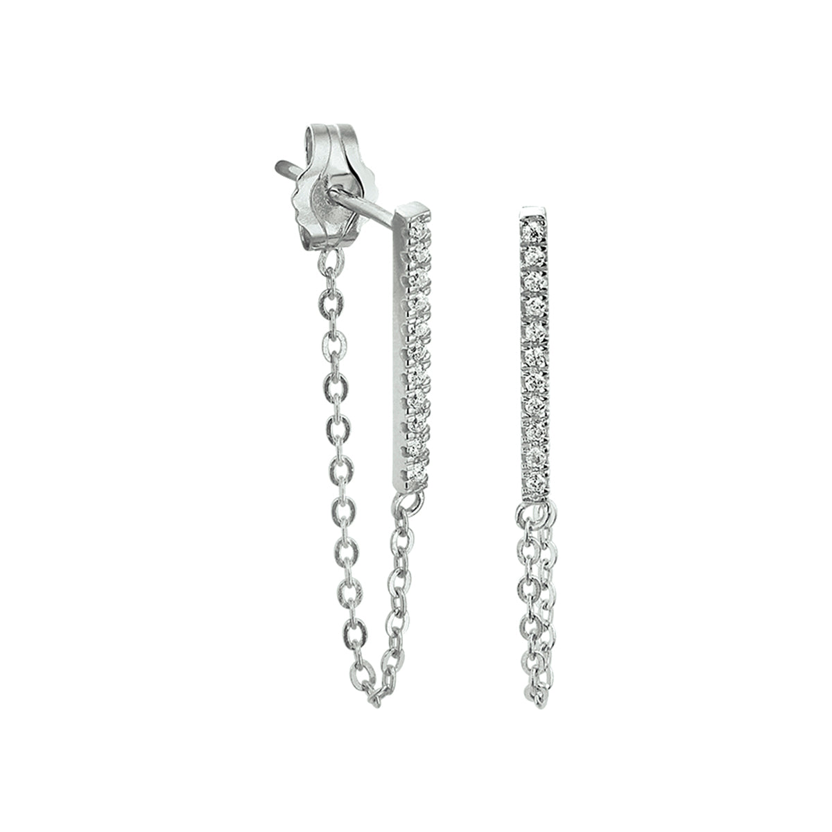 vDam Oorhangers Zirkonia Zilver Gerhodineerd 1326106