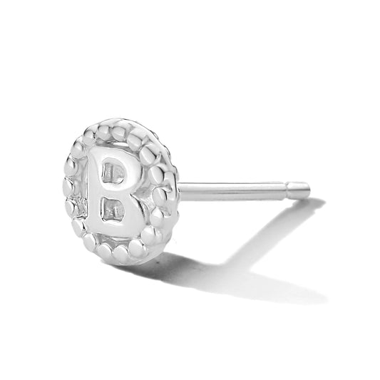 vDam Oorknop Letter Zilver Gerhodineerd 1334599