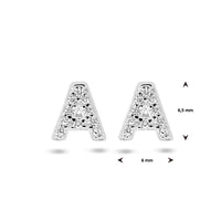 vDam Oorknop Letter Zirkonia Per Stuk Zilver Gerhodineerd 1336245