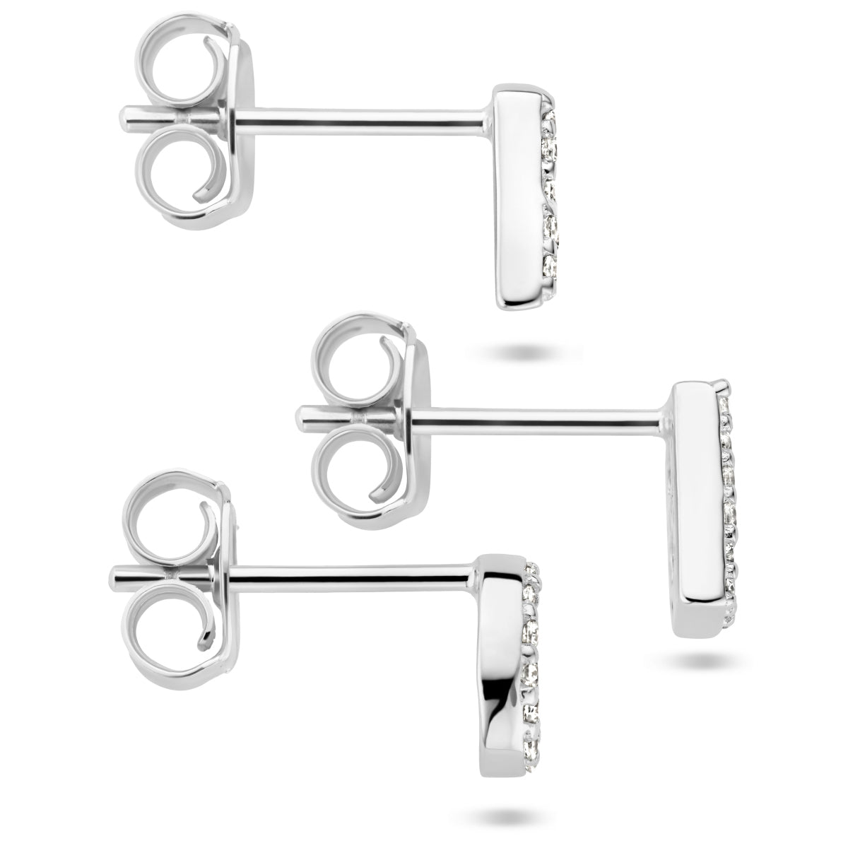 vDam Oorknop Letter Zirkonia Per Stuk Zilver Gerhodineerd 1336248