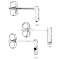 vDam Oorknop Letter Zirkonia Per Stuk Zilver Gerhodineerd 1336250