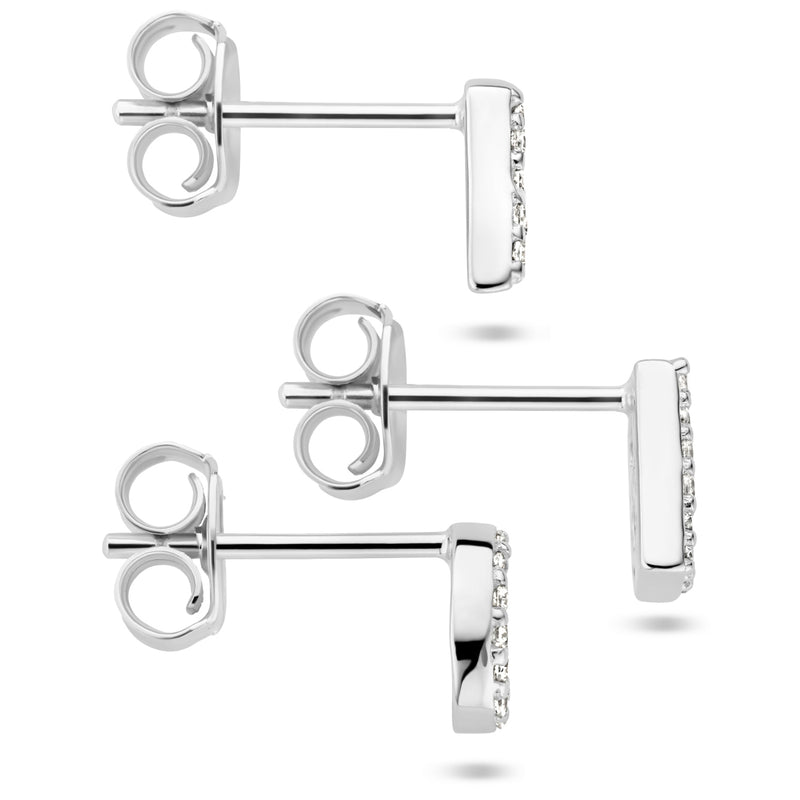 vDam Oorknop Letter Zirkonia Per Stuk Zilver Gerhodineerd 1336258