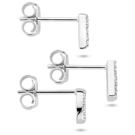 vDam Oorknop Letter Zirkonia Per Stuk Zilver Gerhodineerd 1336258