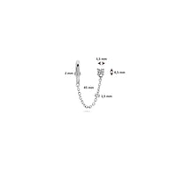 vDam Oorknop Met Klapoorring Zirkonia Per Stuk Zilver Gerhodineerd 1338355