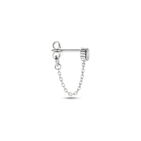 vDam Oorknop Per Stuk Zirkonia Zilver Gerhodineerd 1339010