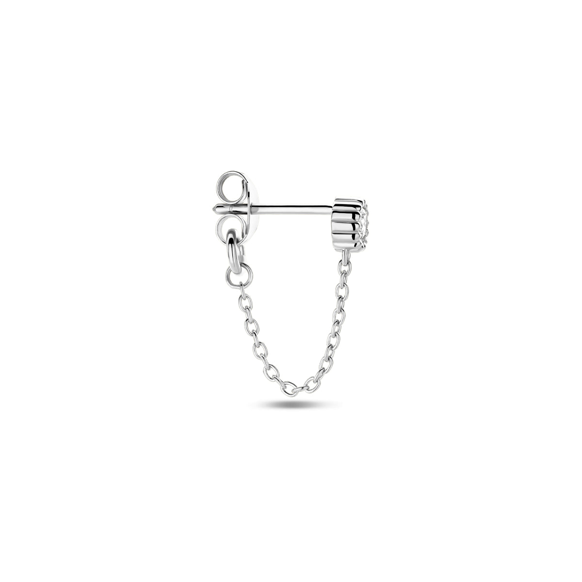 vDam Oorknop Per Stuk Zirkonia Zilver Gerhodineerd 1339010