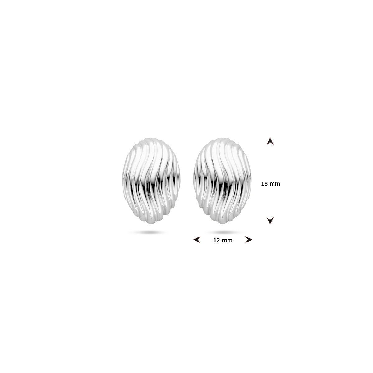 vDam Oorknoppen 18 Mm Zilver Gerhodineerd 1339780