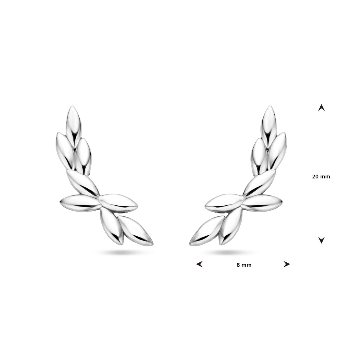 vDam Oorknoppen 20 Mm Zilver Gerhodineerd 1339119