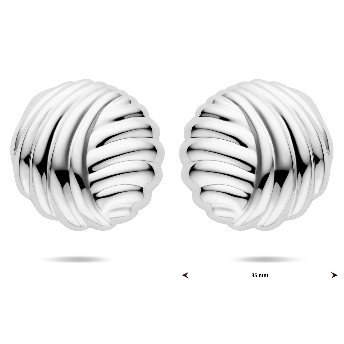 vDam Oorknoppen 35 Mm Zilver Gerhodineerd 1339288