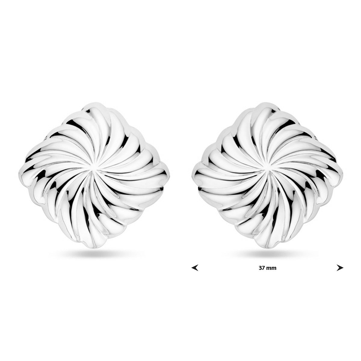 vDam Oorknoppen 37 Mm Zilver Gerhodineerd 1339599