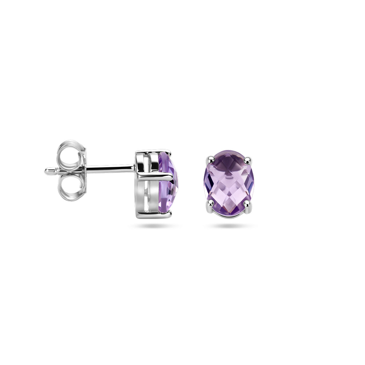 vDam Oorknoppen Amethist Zilver Gerhodineerd 1337689