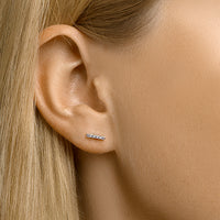 vDam Oorknoppen Balkje Roze Zirkonia Zilver Gerhodineerd 1332971