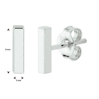 vDam Oorknoppen Balkje Zilver Wit 1000490