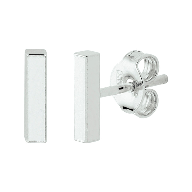 vDam Oorknoppen Balkje Zilver Wit 1000490