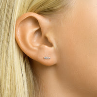 vDam Oorknoppen Balkje Zirkonia Zilver Gerhodineerd 1331962