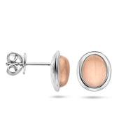 vDam Oorknoppen Beige Maansteen Zilver Gerhodineerd 1336656