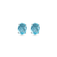 vDam Oorknoppen Blauw Topaas Zilver Gerhodineerd 1337688