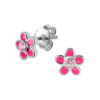 vDam Oorknoppen Bloem En Roze Zirkonia Zilver Wit 1020309