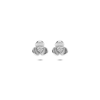 vDam Oorknoppen Bloem Zirkonia Poli/mat 7 Mm Zilver Gerhodineerd 1341835